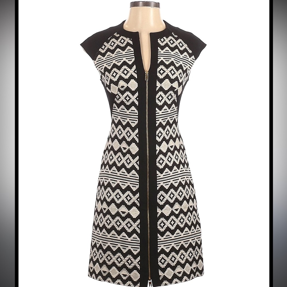 Ted Baker Black and White Patterned Mini Dress NWOT Size 2